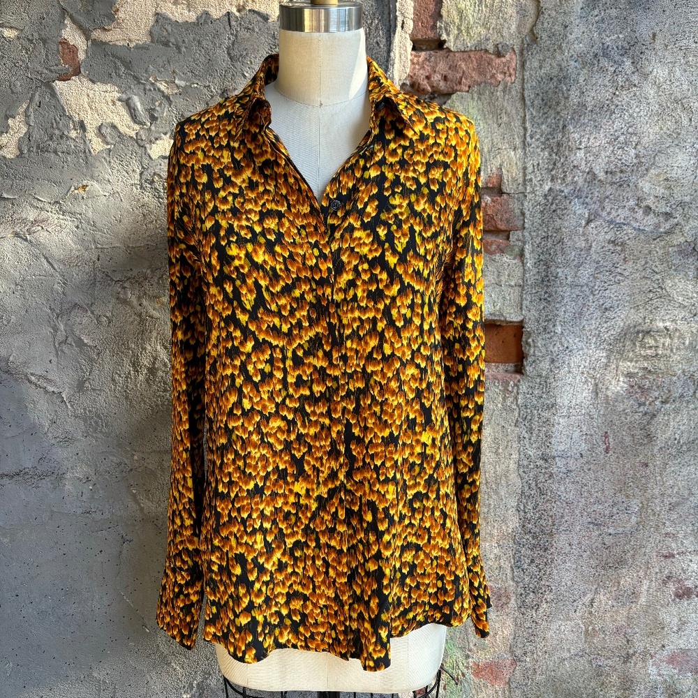 ALTUZARRA Chika Feather Print Silk Shirt - Picture 6 of 10